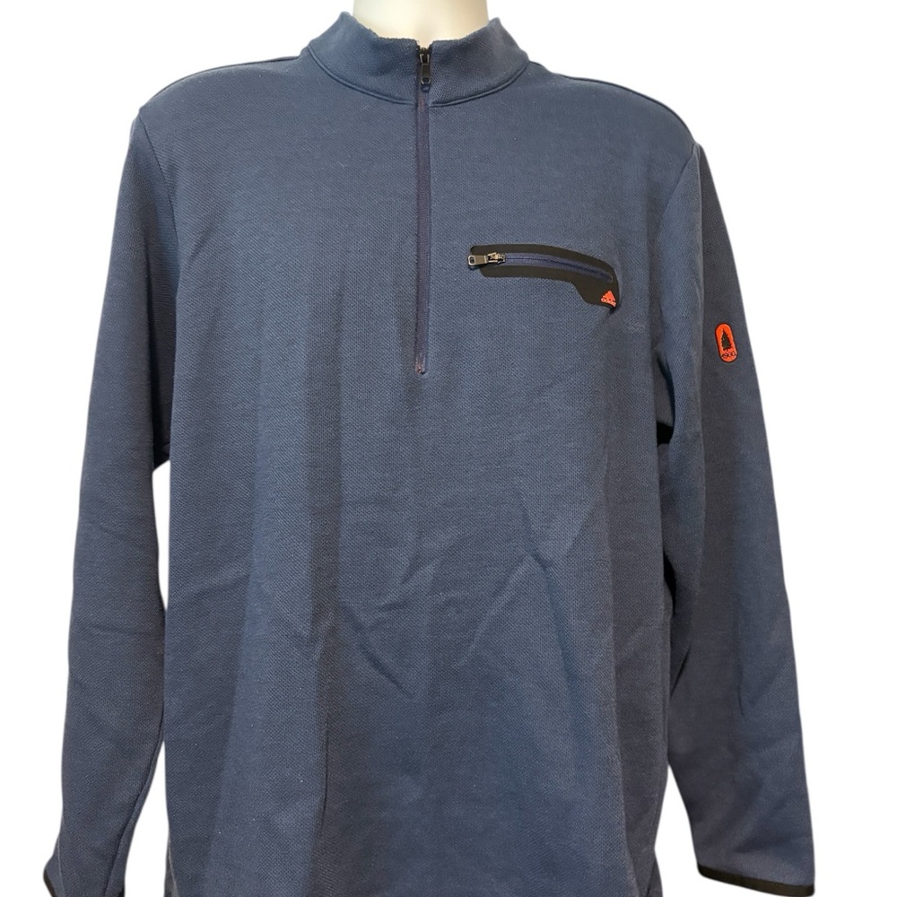 Adidas Mens 1/4 Zip Mock Neck Pullover Blue Sweatshirt XL